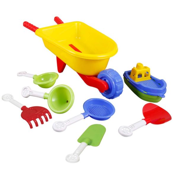 PILSAN homokozó szett, talicskában vödörrel