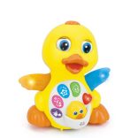 MONI Műanyagjáték zenélő táncoló kacsa sárga