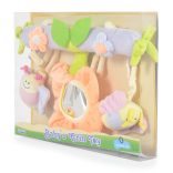 MŰANYAGJÁTÉK kiságyra tehető színes játék VIRÁGOS