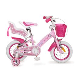   Bicikli BYOX PUPPY gyerek kerékpár lány 12es méret RÓZSASZÍN