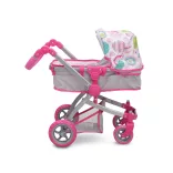 Moni Toys Pink rose játék mózes kosaras babakocsi