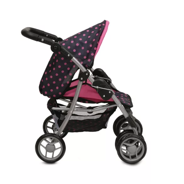 Moni Toys Pinky dots játék babakocsi pöttyös