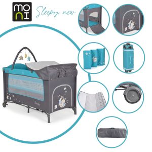 Moni Sleepy összecsukható utazóágy - Türkiz