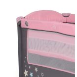 MONI Sleepy összecsukható luxus utazóágy 2 szint+pelenkázó+ játék pink