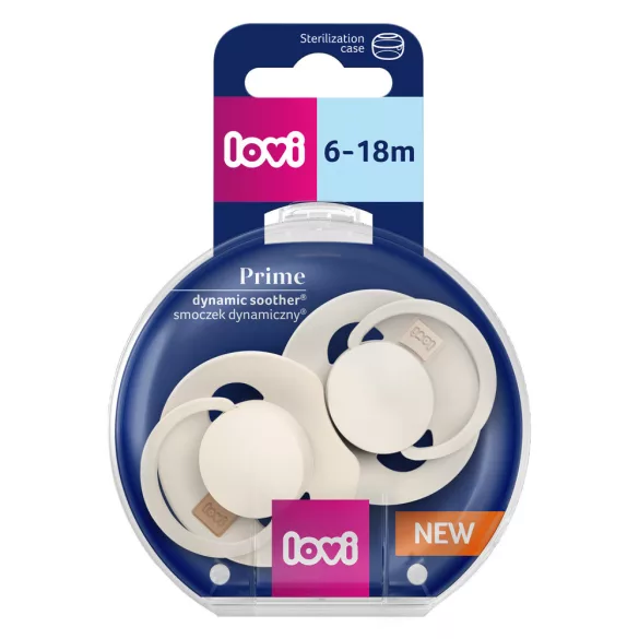 LOVI Szilikon dinamikus cumi PRIME 6-18hó 2db Coconut/Ivory