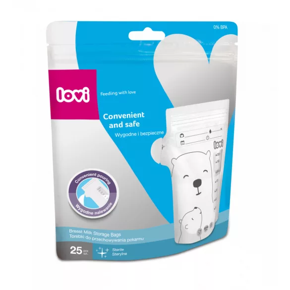 Lovi tejtároló zacskók Buddy Bear 25db 200 ml