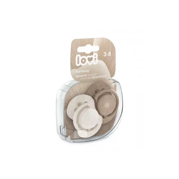 Lovi Dinamikus nyugtató cumi 2db (3-6 hónap) Harmony - Bézs