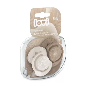 Lovi Dinamikus nyugtató cumi 2db (6-18 hónap) Harmony - Bézs