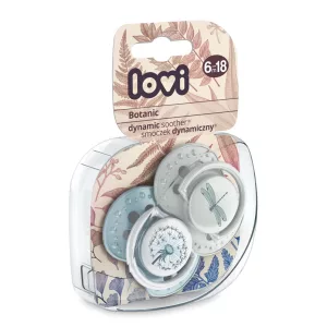 Lovi Dinamikus nyugtató cumi 2db (6-18 hónap) Botanic - Kék
