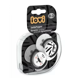 Lovi Dinamikus nyugtató cumi 2db (0-3 hónap) Salt&Pepper