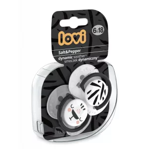Lovi Dinamikus nyugtató cumi 2db (6-18 hónap) Salt&Pepper
