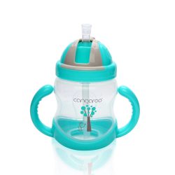 BOO itatópohár szívószállal, fogantyúval 280ml KÉK