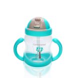 BOO itatópohár szívószállal, fogantyúval 280ml KÉK