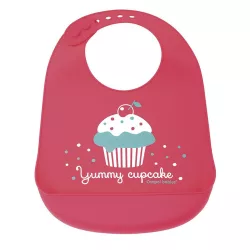 Canpol babies szilikonos előke zsebbel Wild Nature - Piros