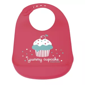 Canpol babies szilikonos előke zsebbel Wild Nature - Piros