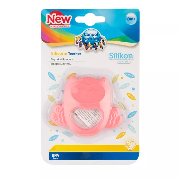 Canpol babies szilikon rágóka Bagoly-Rózsaszín