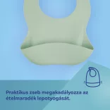 Canpol babies Szilikon előke zsebbel -zöld