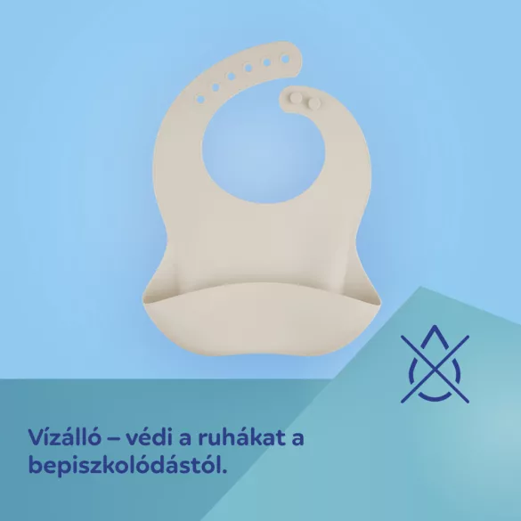 Canpol babies Szilikon előke zsebbel -krém