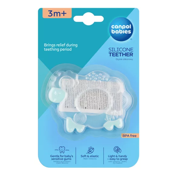 Canpol babies szilikon rágóka bárány-Kék