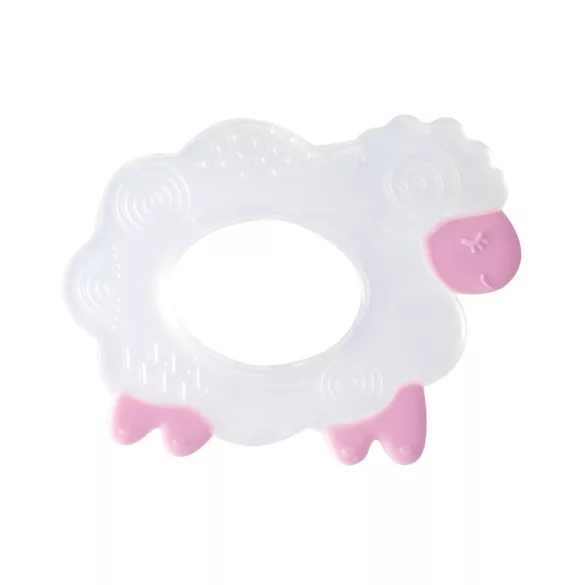 Canpol babies szilikon rágóka bárány-Rózsaszín