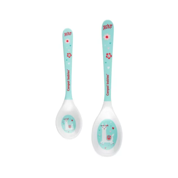 Canpol babies Melamin kanál Exotic Animals 2db. 9hó+ - Türkiz