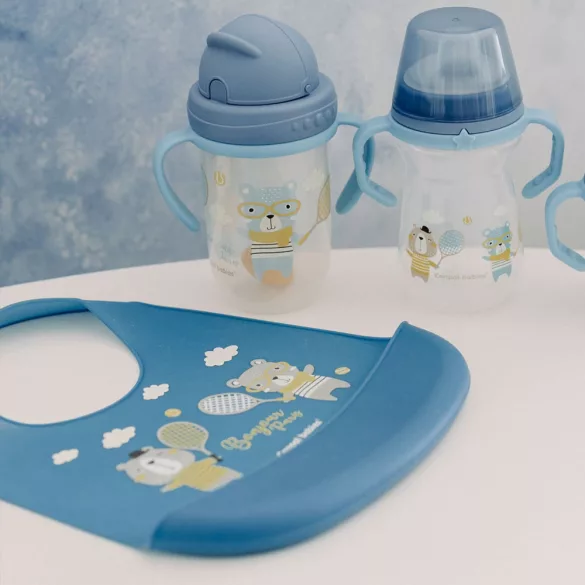 Canpol babies Szilikon előke zsebbel BONJOUR PARIS-Kék