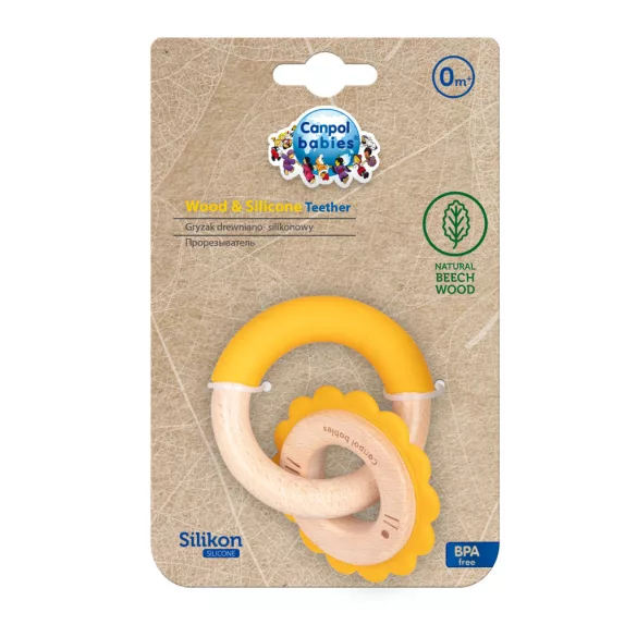 Canpol babies fa és szilikon rágóka-Lion