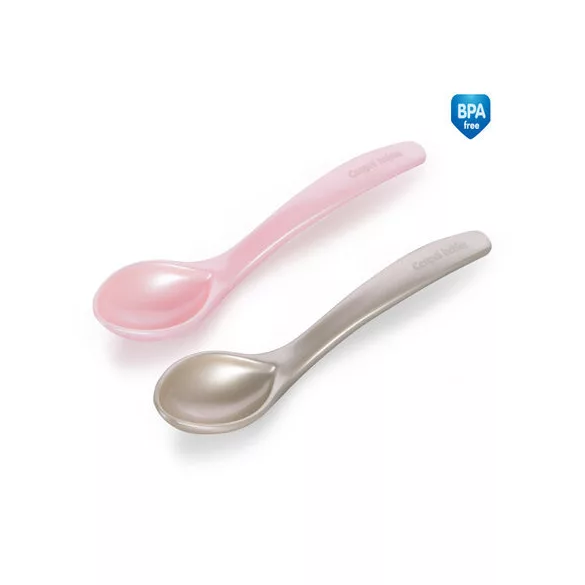 Canpol babies műanyag kanál 2db 4hó+-Rózsaszín