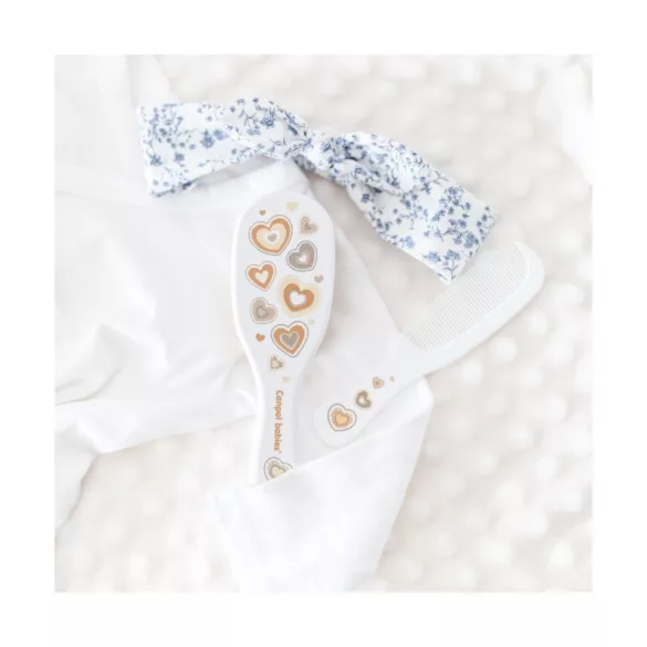 Canpol babaies Newborn fésű és hajkefe (puha sörtével)-White