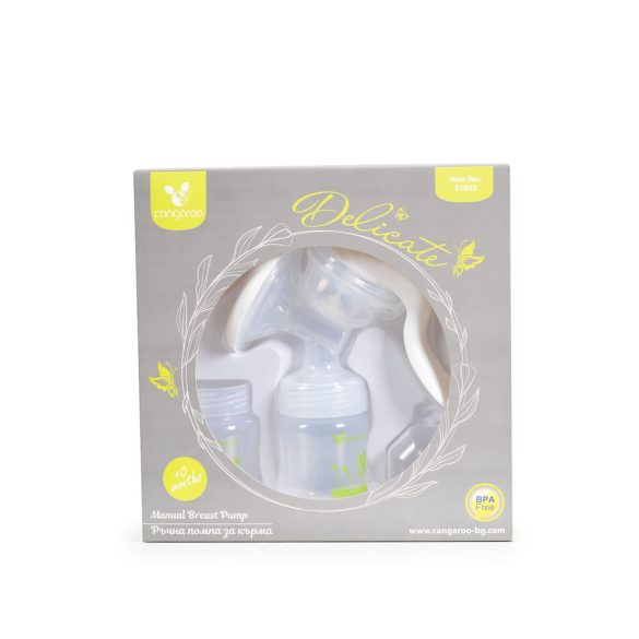Cangaroo Delicate mauális mellszívó 2 cumisüveggel fehér