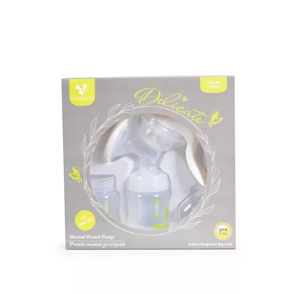 Cangaroo Delicate mauális mellszívó 2 cumisüveggel fehér