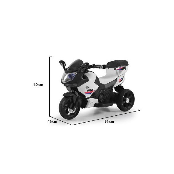 BO HP2 /3kerekű akkumulátoros elektromos motor 6V FEHÉR/FEKETE