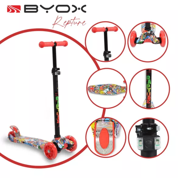 BYOX Rapture roller elöl dupla kerekes piros