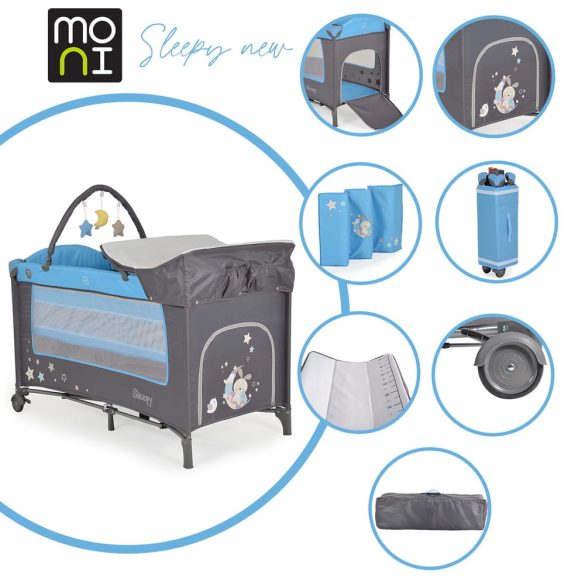 Moni Sleepy összecsukható utazóágy - Kék
