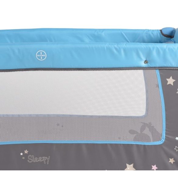 MONI Sleepy összecsukható luxus utazóágy 2 szint+pelenkázó+ játék kék