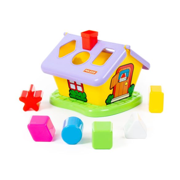 POLESIE 3354 házikó formabedobós, hálóban PIROS/SÁRGA