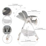 Moni Chocolate etetőszék - Szürke