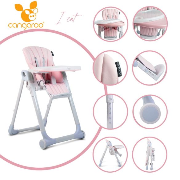 Cangaroo I Eat etetőszék 6-36 hóig 15 kg pink