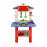 Polesie Toys  kis konyha JANA edényekkel 49cm PIROS/kék