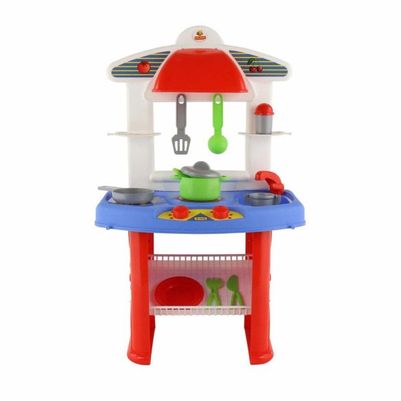 Polesie Toys  kis konyha JANA edényekkel 49cm PIROS/kék