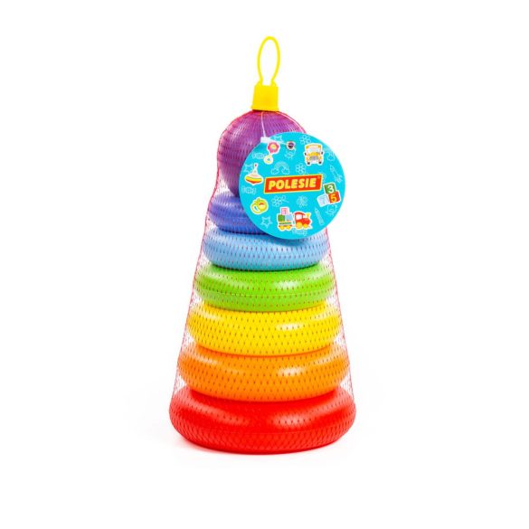 POLESIE 62383 piramis színes karikák LILA gomb