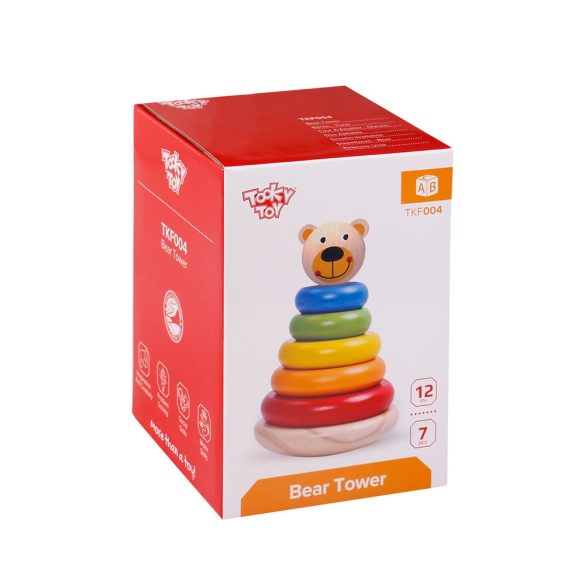 TOOKY Toy fatorony MACI, montessori, karikák SZÍNES 