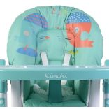 Cangaroo Kimchi etetőszék összecsukható 2 kerék, dönthető türkiz