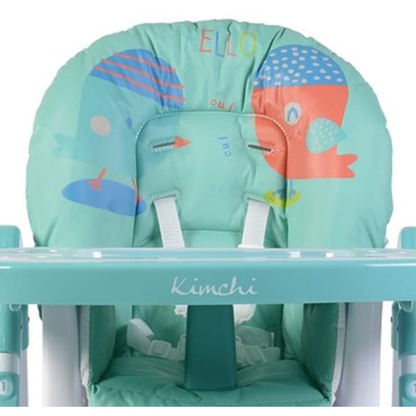 Cangaroo Kimchi etetőszék összecsukható 2 kerék, dönthető türkiz