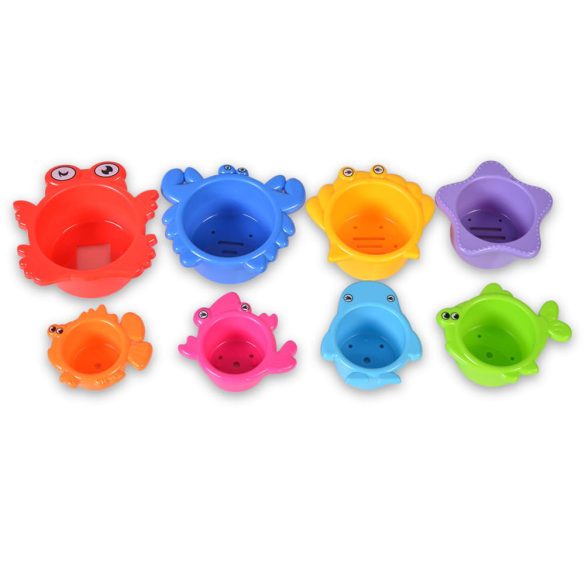 Műanyagjáték egymásra rakható poharak