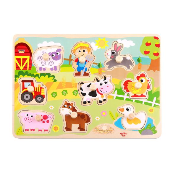 TOOKY Toy fapuzzle farm állatok -10dbos