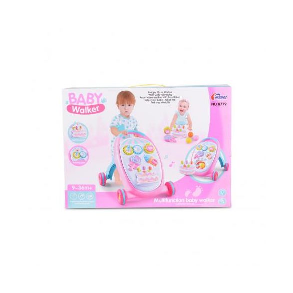 MUSIC BABY WALKER járássegítő sütis PINK