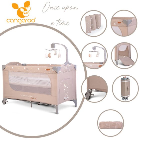Cangaroo Once Upon 2 kétszintes utazóágy - Bézs