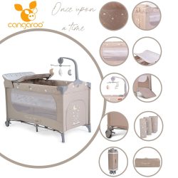   Cangaroo Once upon3 2 szintes utazóágy zenélő játékkal, pelenkázós bézs