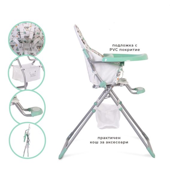 MONI Scaut etetőszék menta